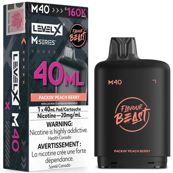 Packin’ Peach Berry Level X Flavour Beast 160K M Series Pod 40ml/20mg (Only Compatible with MSeries Battery)