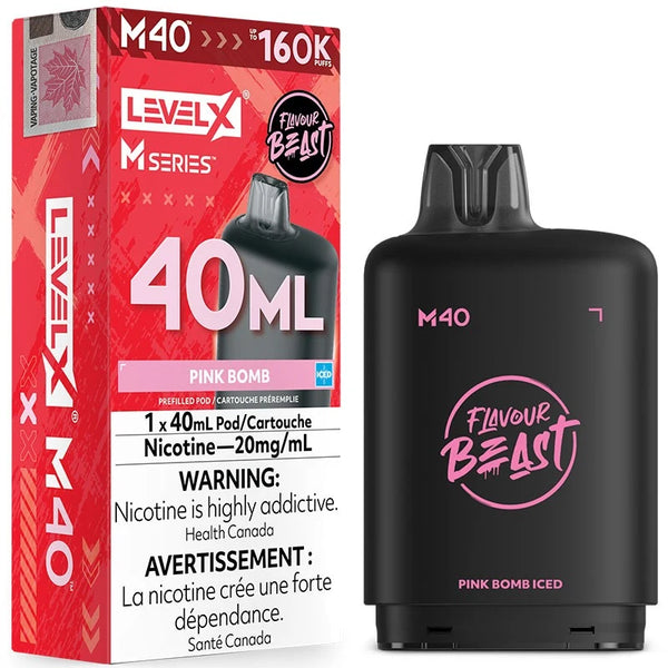Pink Bomb Iced Level X Flavour Beast 160K M Series Pod 40ml/20mg (Only Compatible with MSeries Battery)