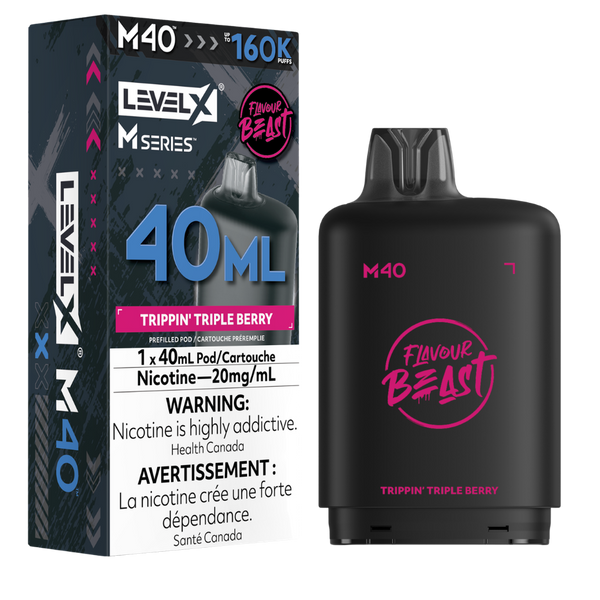 Trippin’ Triple Berry Level X Flavour Beast 160K MSeries Pod 40ml/20mg (Only Compatible with MSeries Battery)