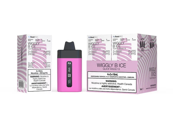 (S) ZBOLD PRO Disposable Vape 2x12000 - 24K Puffs Combo -Wiggly B Ice 2x19ml