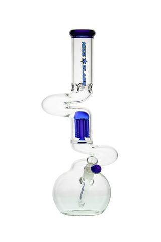 2232 G2232 18-inch NICE GLASS Double Zong 4-Arm Perc Beaker Black, Blue, Green and Pink