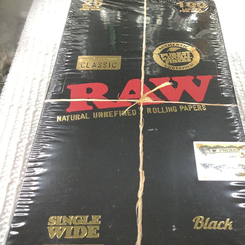 RAW black single wide Natural  unrefined rolling paper