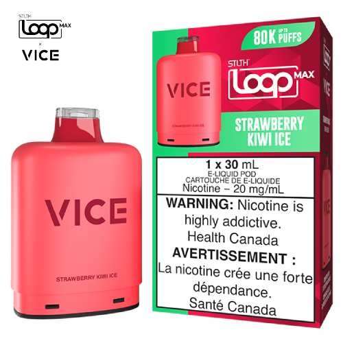 [S] Strawberry Kiwi Ice STLTH Loop Max X Vice POD 80KO 20mg 30ml