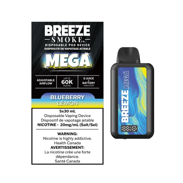 Blueberry Lemon Breeze Smoke Mega 60K 20mg/30ml