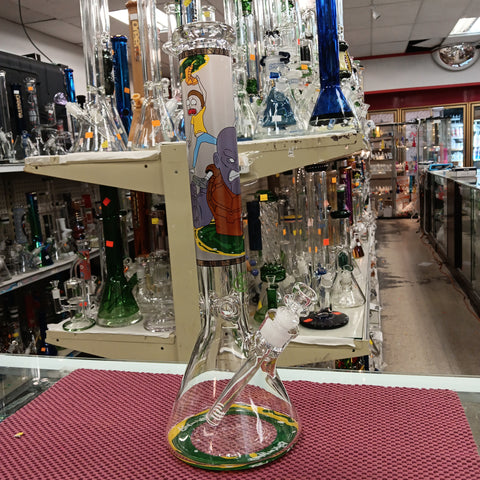 1054 Rick&Morty 16 inch 9mm Decal Beaker