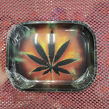 5671 |Dark Leaf Metal Rolling Tray 18x14
