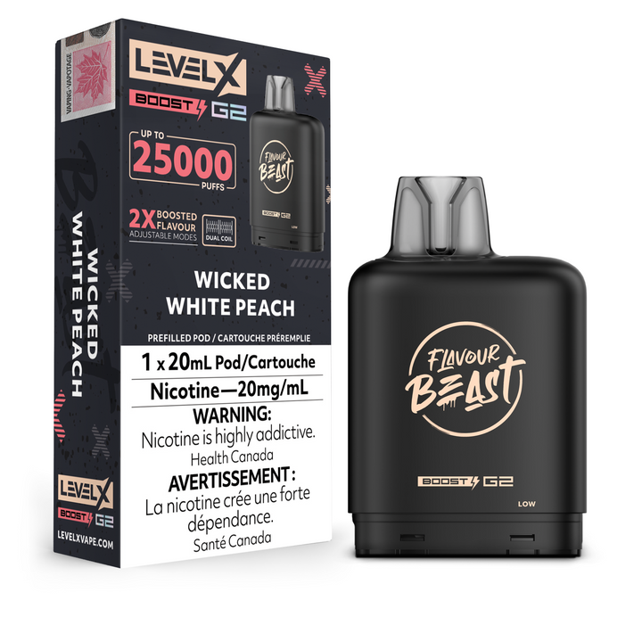 [O] Wicked White Peach Flavour Beast LevelX Boost G2 25K (Without Battery) Sale 5