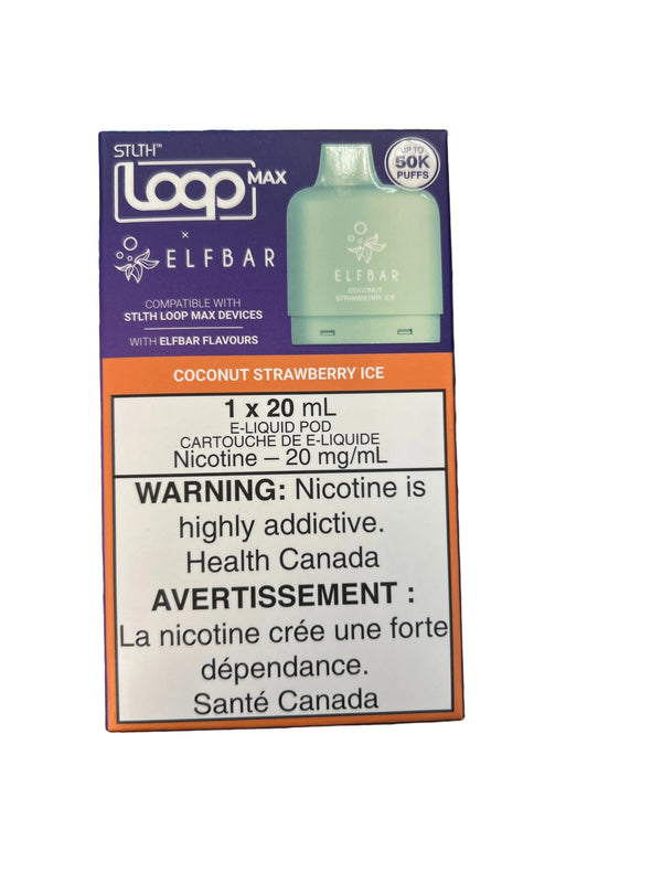 [S] Coconut strawberry ice STLTH Loop Max X  Elfbar POD 50K 20mg/ml