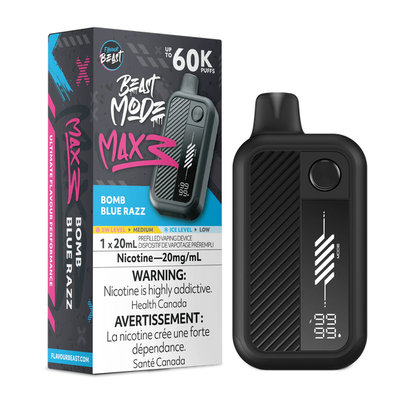 Bomb Blue Razz Flavour Beast Mode Max 3 Disposable 60K 20mg 20ml