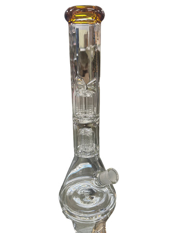 S387 15 inch BLUEBERRY Double Tree Perc Beaker