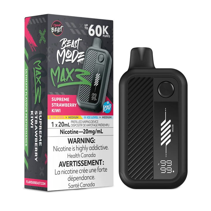 Supreme Strawberry Kiwi Flavour Beast Mode Max 3 Disposable 60K 20mg 20ml
