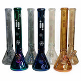1592| 18" Infyniti Brand Water Pipe with Beaker Base snow flake