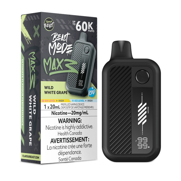 Wild White Grape Flavour Beast Mode Max 3 Disposable 60K 20mg 20ml