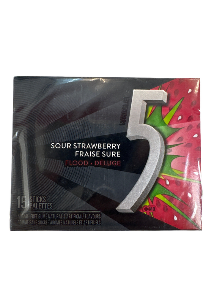 N umber5 S our S trawberry g um 1 5sticks/pck