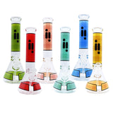 1598| 14 inch 7mm Infyniti Brand Water Pipe with Beaker Base- Plaid print