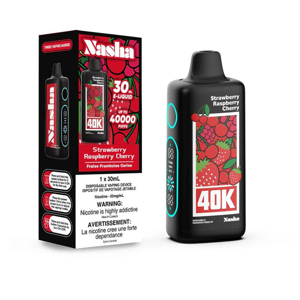 S trawberry R aspberry C herry 1 x30ml 4 0kO N asha 2 0mg/mL s ale4