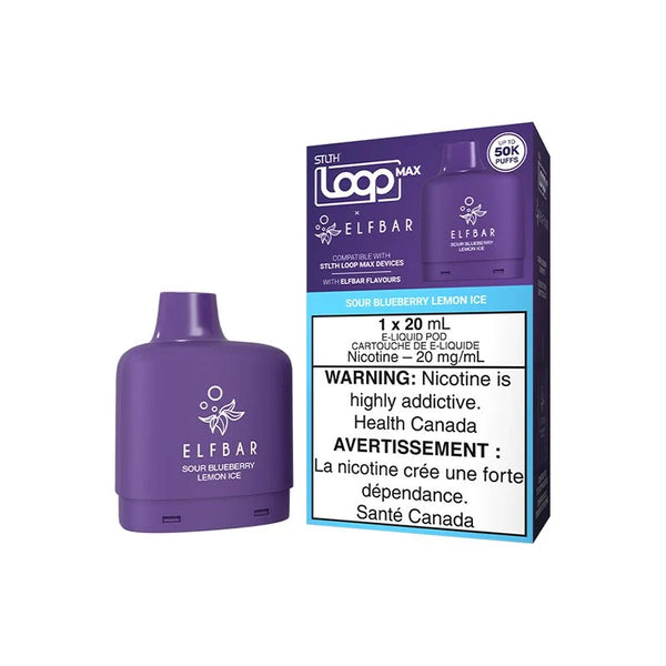 [O] Sour Blueberry Lemon Ice STLTH Loop Max X  Elfbar POD 50KO 20mg/ml sale 3
