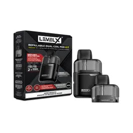 LEVELX REFILLABLE DUAL COIL POD KIT+DEVICE 5.5ML 2/PK 0.6/1.2OHM