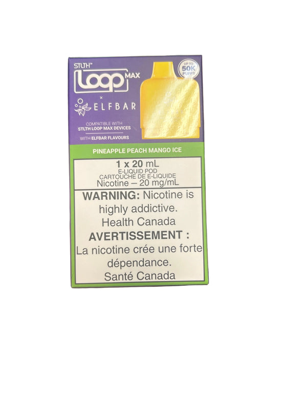 [S] Pineapple peach mango ice STLTH Loop Max X  Elfbar POD 50K 20mg/ml