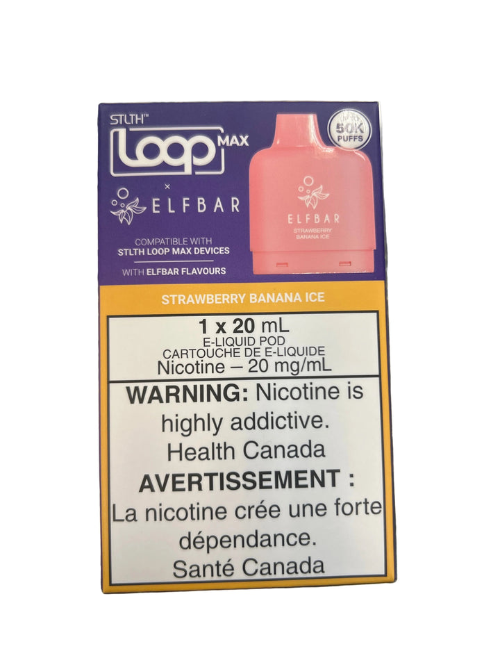 [S] Strawberry Banana ice STLTH Loop Max X Elfbar POD 50K 20mg/ml