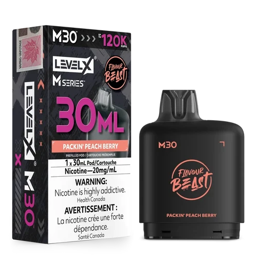 Packin’ Peach Berry Level X Flavour Beast 120K M Series Pod 30ml/20mg (Only Compatible with M Series Battery)