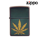 9185 ZIPPO LIGHTER –IRIDESCENT ENGRAVED LEAF