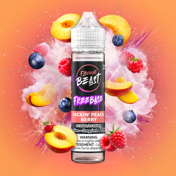 Packin peach berry 3 mg/60ml freebase FlavourBeast