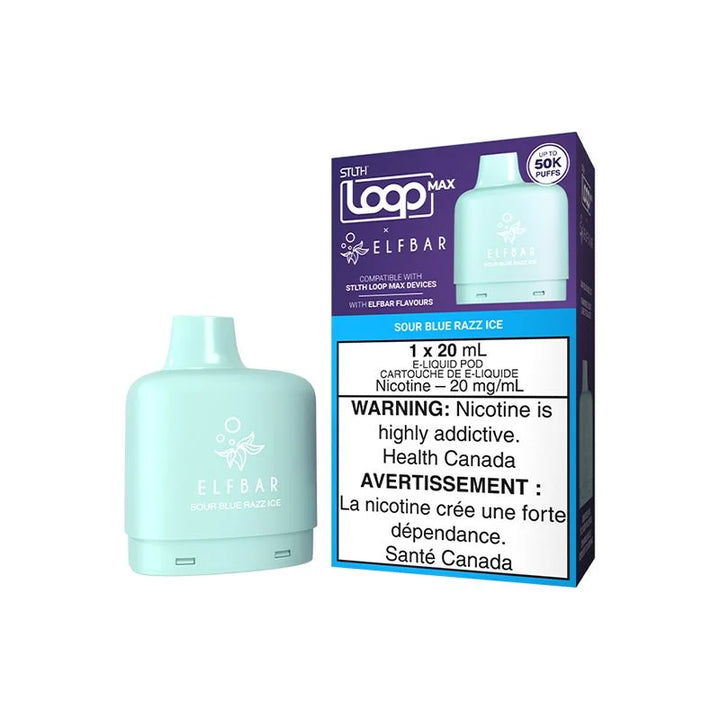 [S] Sour Blue Razz Ice STLTH Loop Max X Elfbar POD 50KO 20mg/ml