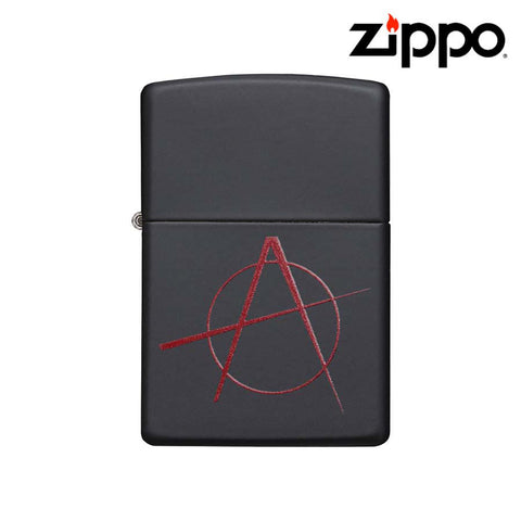0842 ZIPPO LIGHTER- BLACK MATTE ANARCHY