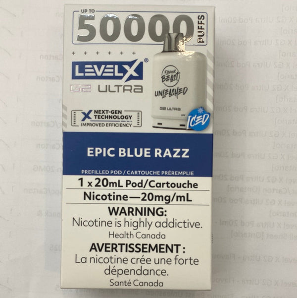[S] Epic Blue Razz iced LevelX 50K (Without Battery)
