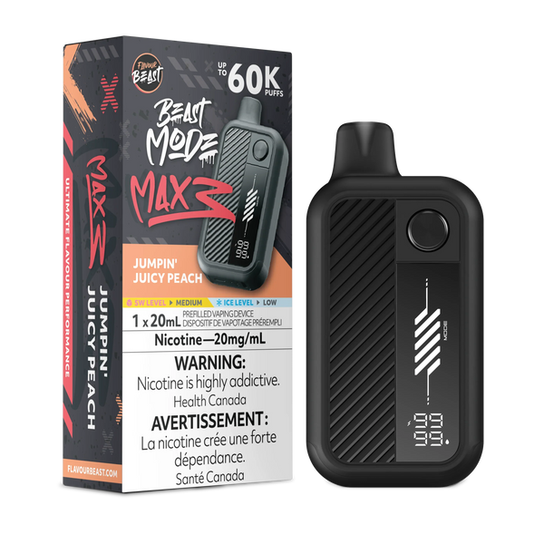 Jumpin Juicy Peach Flavour Beast Mode Max 3 Disposable 60K 20mg 20ml
