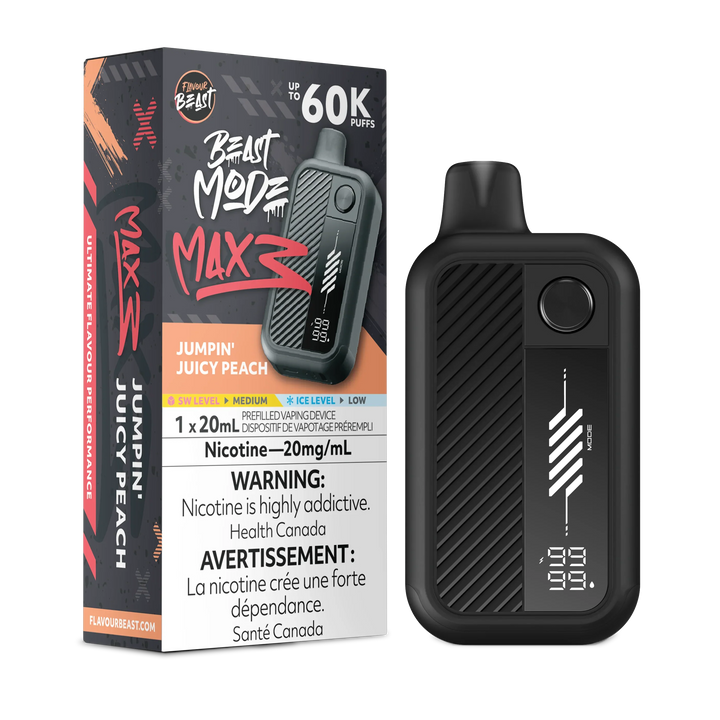 Jumpin Juicy Peach Flavour Beast Mode Max 3 Disposable 60K 20mg 20ml