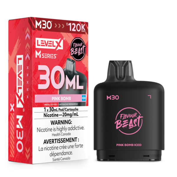 Pink Bomb Iced Level X Flavour Beast 120K M Series Pod 30ml/20mg (Only Compatible with M Series Battery)