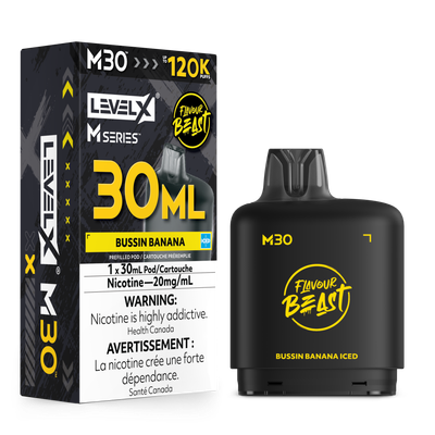 Bussin Banana Iced Level X Flavour Beast 120K M Series Pod 30ml/20mg (Only Compatible with M Series Battery)