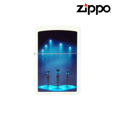 9487 ZIPPO LIGHTER- GLOW IN THE DARK ALIEN DESIGN