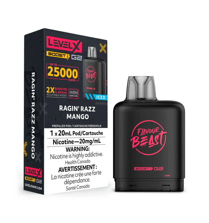 Ragin Razz Mango Iced LevelX G2 25K (Without Battery)