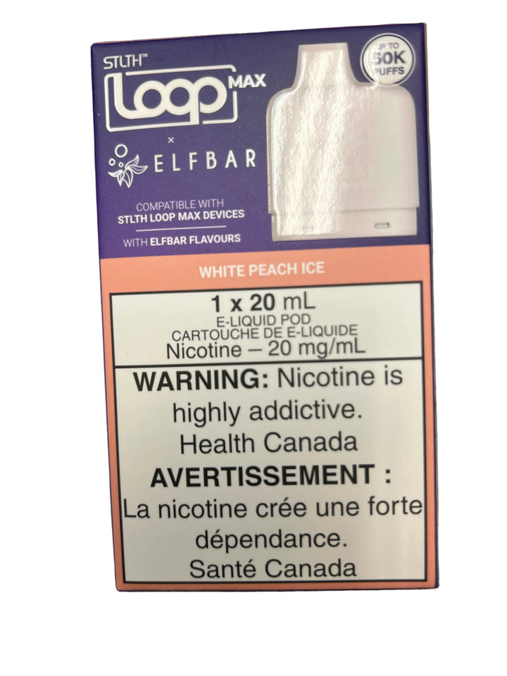 [S] White peach ice STLTH Loop Max X  Elfbar POD 50K 20mg/ml