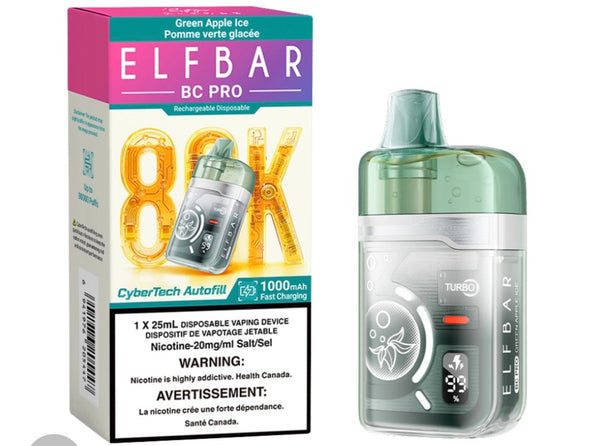 Green Apple Ice Elfbar 80K BC Pro Edition 20mg 1 x 25ml