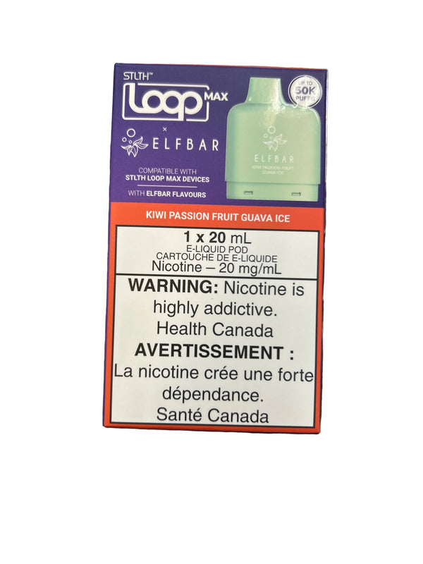 [S] Kiwi passion Fruit guava ice STLTH Loop Max X  Elfbar POD 50K 20mg/ml