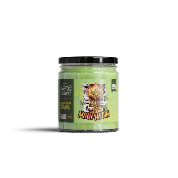 1001|AC-CN1001MAM|Beamer Candle Co. 12oz & 7oz Glass Mason Jar - Maui Melon