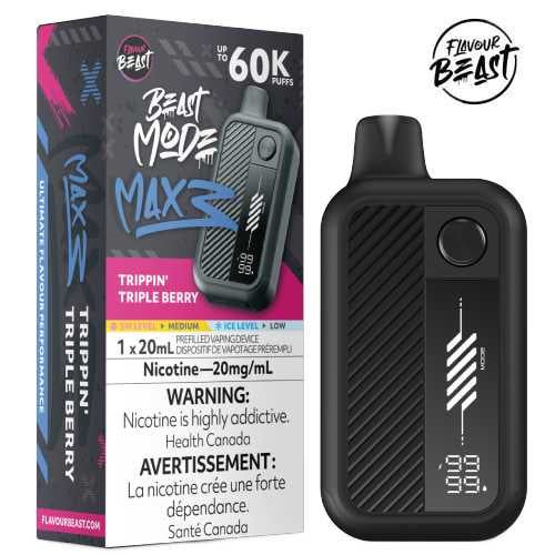 Trippin Triple Berry Flavour Beast Mode Max 3 Disposable 60K 20mg 20ml
