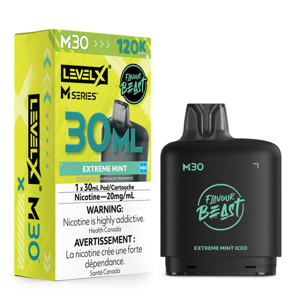 Extreme Mint Iced Level X Flavour Beast 120K M Series Pod 30ml/20mg (Only Compatible with M Series Battery)