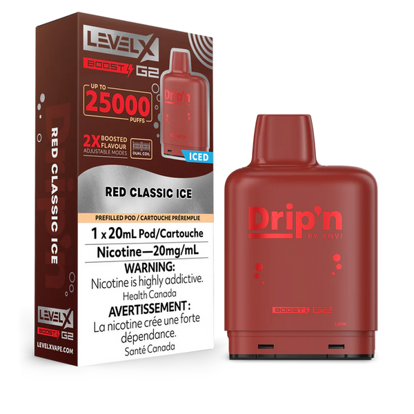 Red Classic Ice LevelX Drip'n Boost G2 25K (Without Battery)