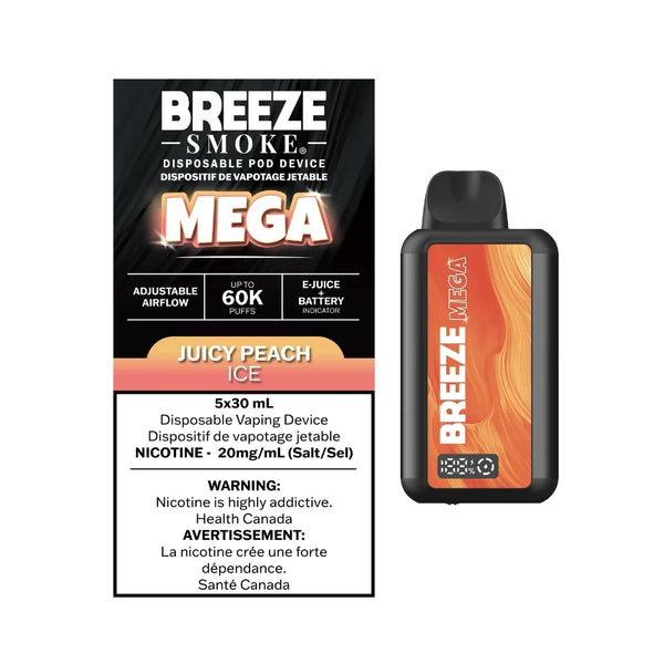Juicy Peach Ice Breeze Smoke Mega 60K 20mg/30ml