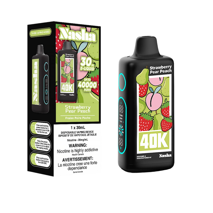 S trawberry P ear P each 1 x30ml 4 0kO N asha 2 0mg/mL