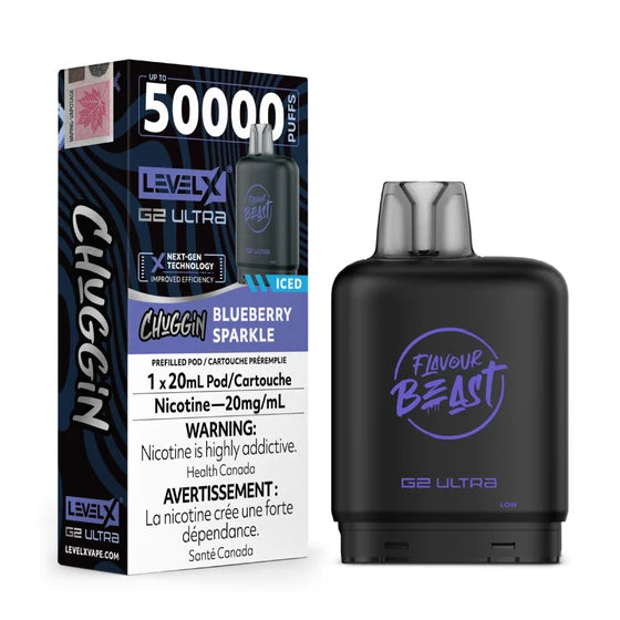Blueberry sparkle Level X Flavour Beast 50K G2 Ultra 20mg 20ml (Without Battery)