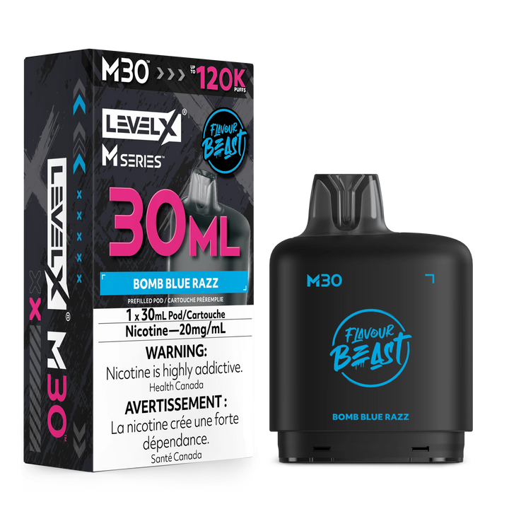 Bomb Blue Razz Level X Flavour Beast 120K M Series Pod 30ml/20mg (Only Compatible with M Series Battery)