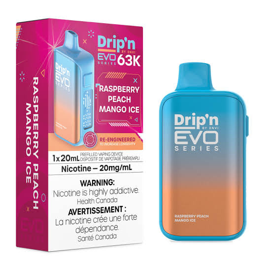 (S) Raspberry Peach Mango Drip'n EVO 63k 20mg/20ml