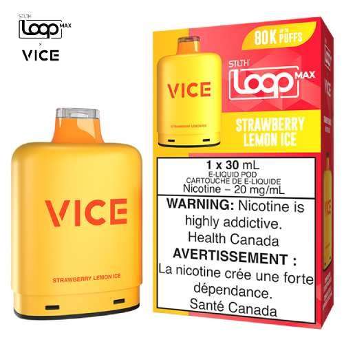[S] Strawberry Lemon Ice STLTH Loop Max X Vice POD 80KO 20mg 30ml
