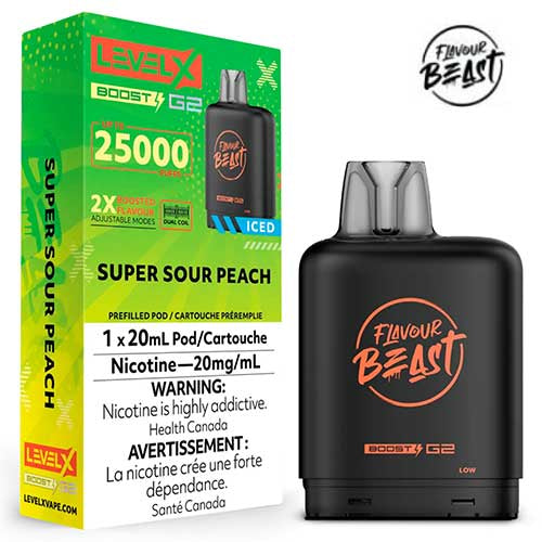 Super Sour Peach Iced LevelX 25K (Without Battery)